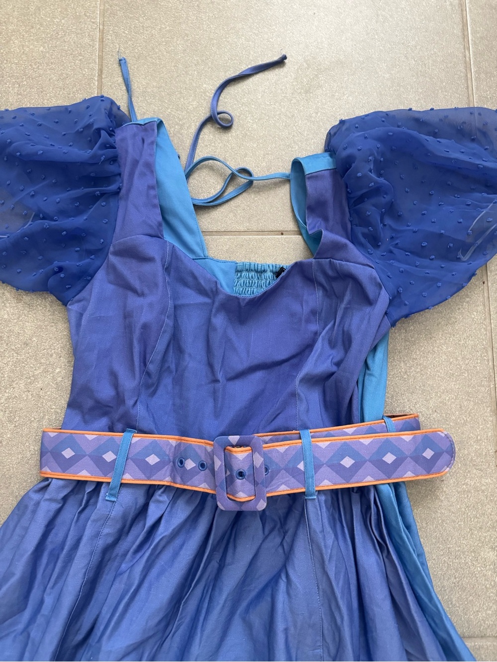 Her Universe Disney Cinderella Blue Carriage Maxi belted Dress Womens Sz XL - Picture 4 of 7